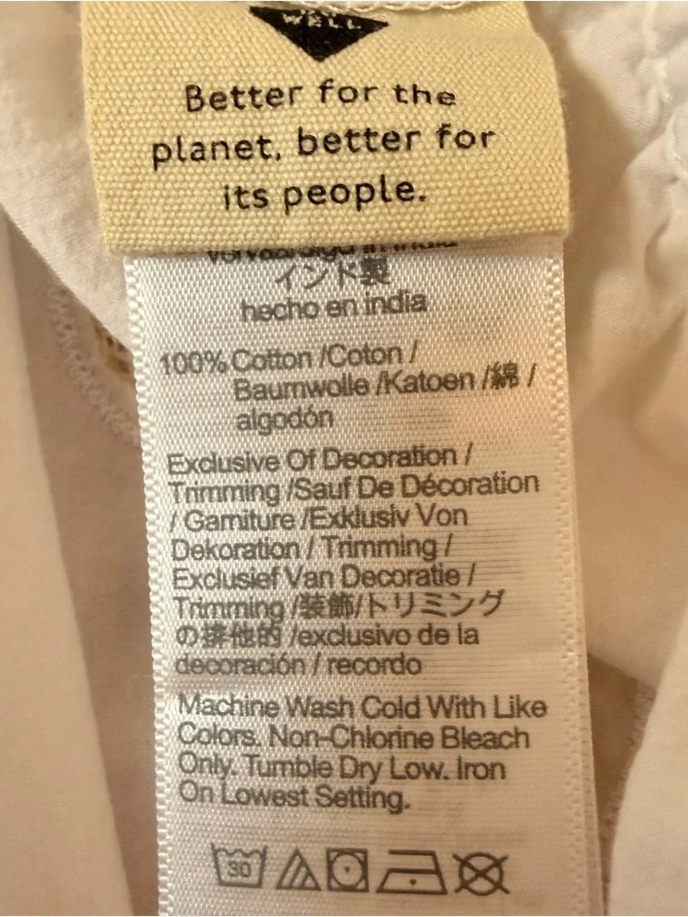 ✨SOLD✨Madewell White Floral Appliqué Puff Sleeve Poplin Top Size Large - Picture 9 of 10